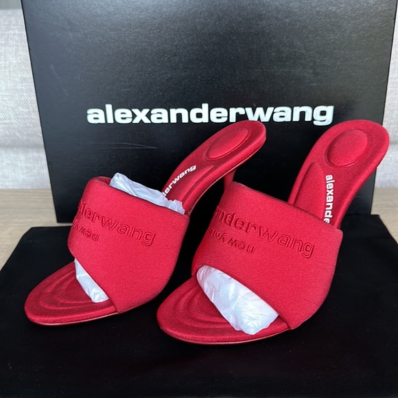SOLD Alexander Wang Sienna Logo Lycra Mules - Picture 5 of 9
